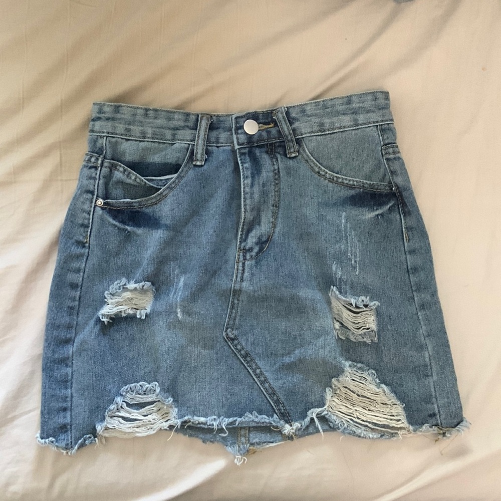 Mini skirt, Jean material